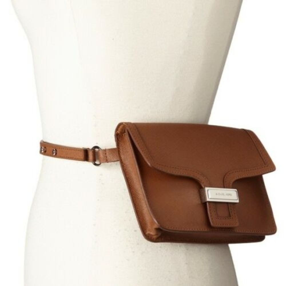 MICHAEL KORS Saffiano Panel Leather Belt Bag